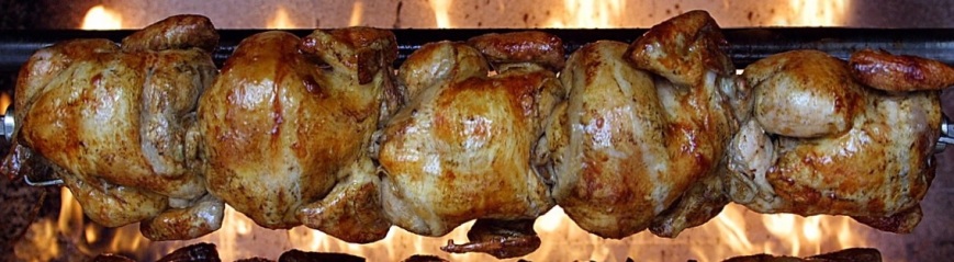 Chickens roasting